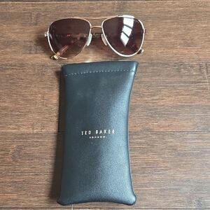 Ted Baker Gold Frame Sunglasses with Brown Lenses